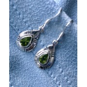 643 boucles d'oreilles péridot, argent sterling 